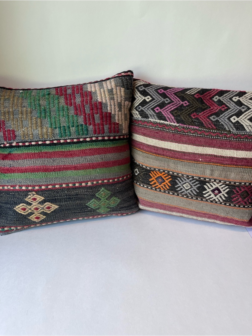 Kilim Wool Turkish Accent Pillow Set of 2